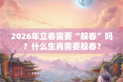 2026年立春需要“躲春”吗?什么生肖需要躲春? 2026年立春需要“躲春”吗?什么生肖需要躲春?