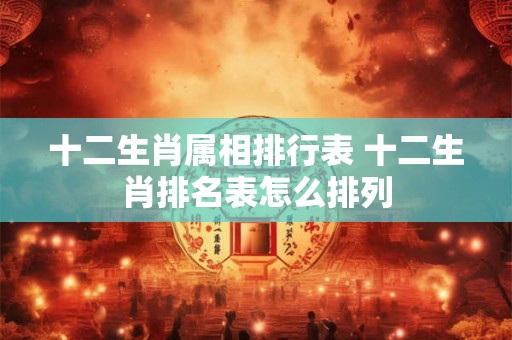 十二生肖属相排行表 十二生肖排名表怎么排列