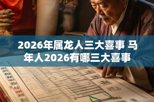 2026年属龙人三大喜事 马年人2026有哪三大喜事