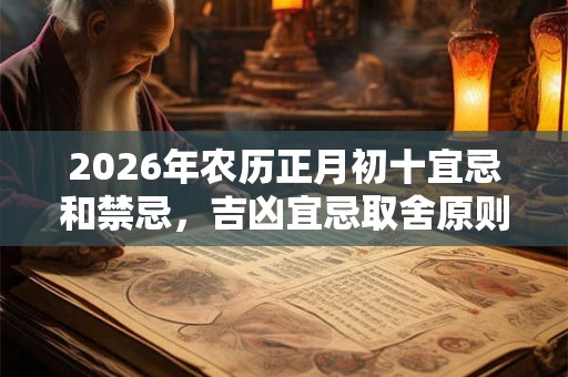 2026年农历正月初十宜忌和禁忌,吉凶宜忌取舍原则 2026年农历正月初十宜忌和禁忌,吉凶宜忌取舍原则