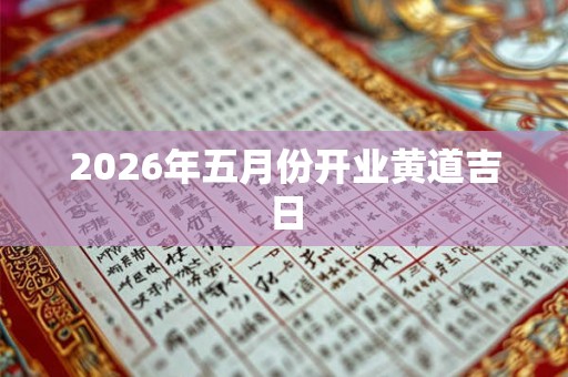 2026年五月份开业黄道吉日