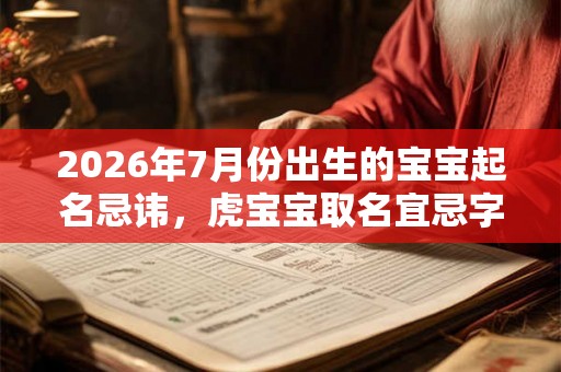 2026年7月份出生的宝宝起名忌讳，虎宝宝取名宜忌字