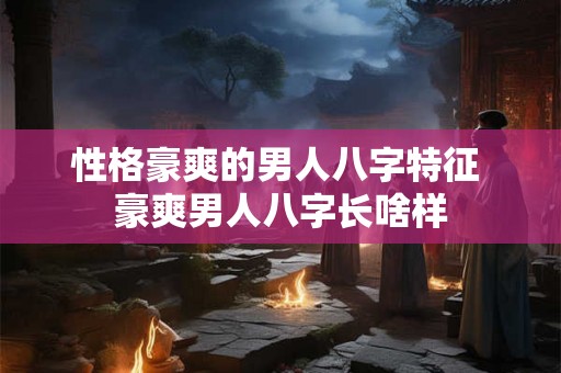 性格豪爽的男人八字特征 豪爽男人八字长啥样