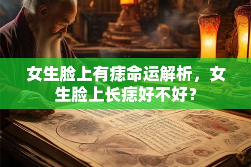 女生脸上有痣命运解析，女生脸上长痣好不好？