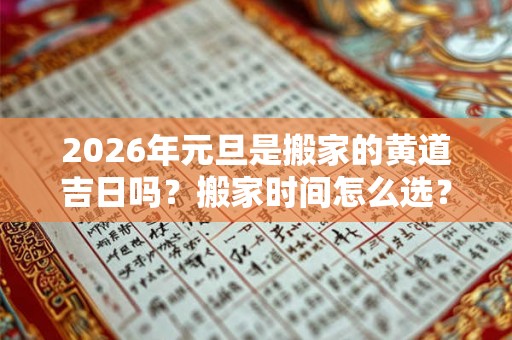 2026年元旦是搬家的黄道吉日吗？搬家时间怎么选？