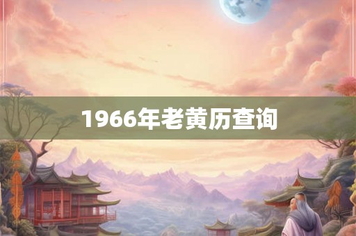 1966年老黄历查询