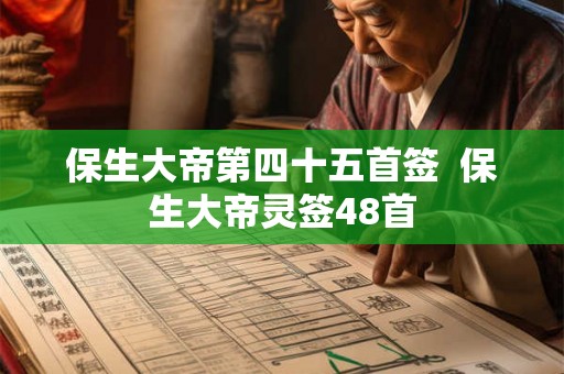 保生大帝第四十五首签 保生大帝灵签48首 保生大帝第四十五首签 保生大帝灵签48首