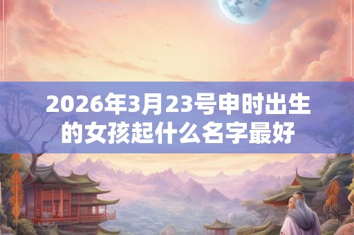 2026年3月23号申时出生的女孩起什么名字最好