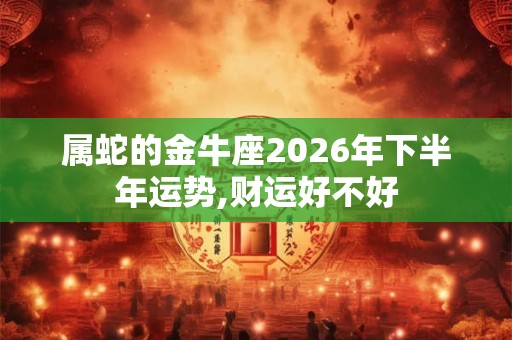 属蛇的金牛座2026年下半年运势,财运好不好