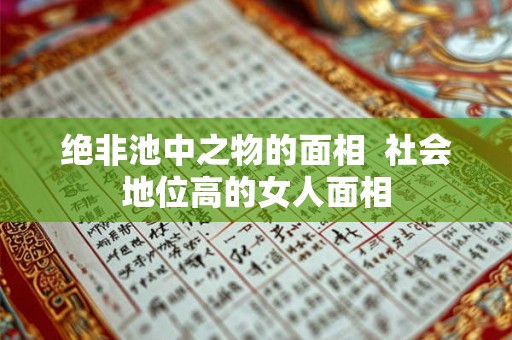 绝非池中之物的面相  社会地位高的女人面相