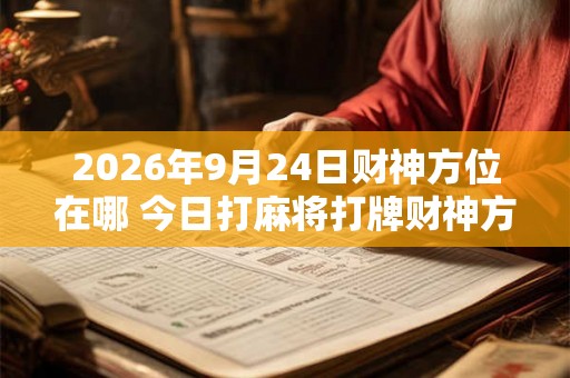 2026年9月24日财神方位在哪 今日打麻将打牌财神方位