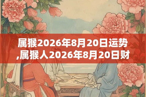 属猴2026年8月20日运势,属猴人2026年8月20日财运,生肖猴2026年8月20日运势 属猴2026年8月20日运势,属猴人2026年8月20日财运,生肖猴2026年8月20日运势