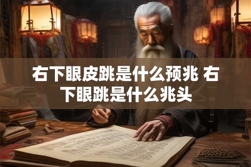 右下眼皮跳是什么预兆 右下眼跳是什么兆头