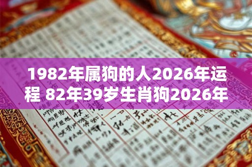 1982年属狗的人2026年运程 82年39岁生肖狗2026年运势