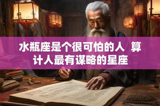 水瓶座是个很可怕的人  算计人最有谋略的星座