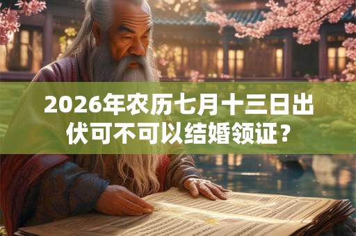 2026年农历七月十三日出伏可不可以结婚领证？