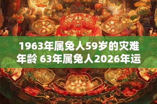 1963年属兔人59岁的灾难年龄 63年属兔人2026年运势
