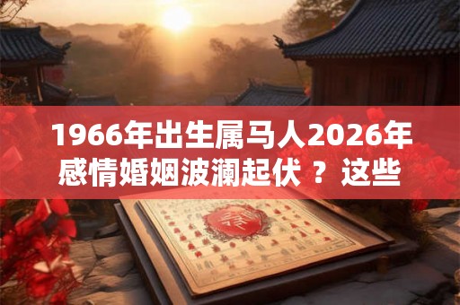1966年出生属马人2026年感情婚姻波澜起伏 ？这些方面要防范