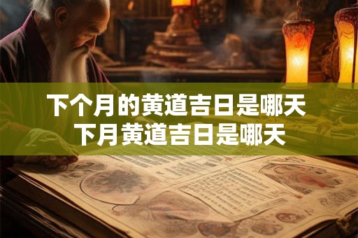 下个月的黄道吉日是哪天 下月黄道吉日是哪天