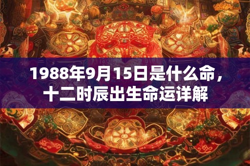 1988年9月15日是什么命，十二时辰出生命运详解