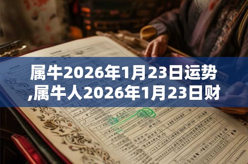 属牛2026年1月23日运势,属牛人2026年1月23日财运,生肖牛2026年1月23日运势