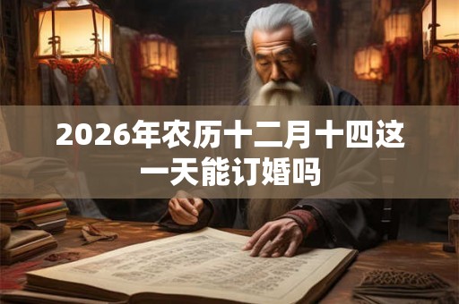 2026年农历十二月十四这一天能订婚吗