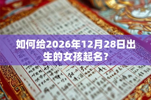 如何给2026年12月28日出生的女孩起名？