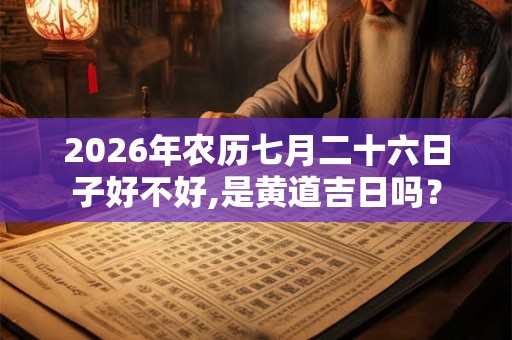 2026年农历七月二十六日子好不好,是黄道吉日吗？