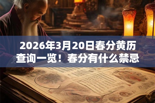 2026年3月20日春分黄历查询一览！春分有什么禁忌？