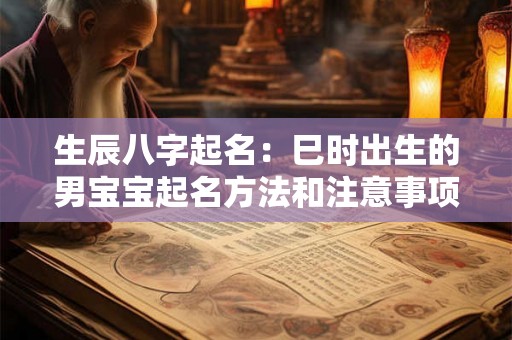 生辰八字起名：巳时出生的男宝宝起名方法和注意事项