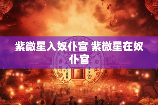紫微星入奴仆宫 紫微星在奴仆宫