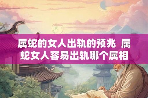 属蛇的女人出轨的预兆  属蛇女人容易出轨哪个属相