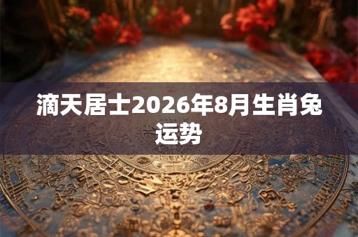 滴天居士2026年8月生肖兔运势