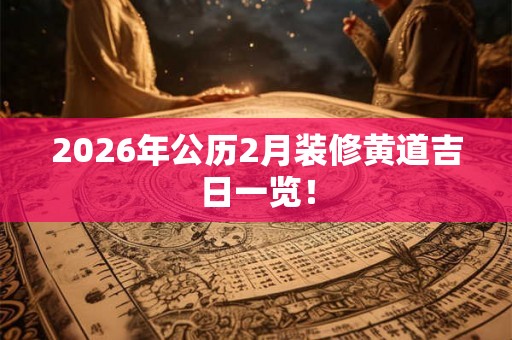 2026年公历2月装修黄道吉日一览！