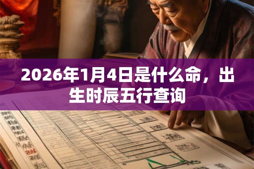 2026年1月4日是什么命，出生时辰五行查询