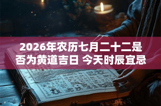 2026年农历七月二十二是否为黄道吉日 今天时辰宜忌吉凶