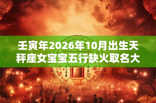 壬寅年2026年10月出生天秤座女宝宝五行缺火取名大全
