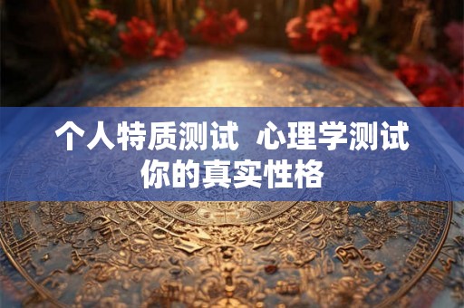 个人特质测试  心理学测试你的真实性格