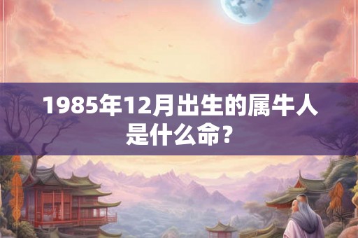 1985年12月出生的属牛人是什么命? 1985年12月出生的属牛人是什么命?