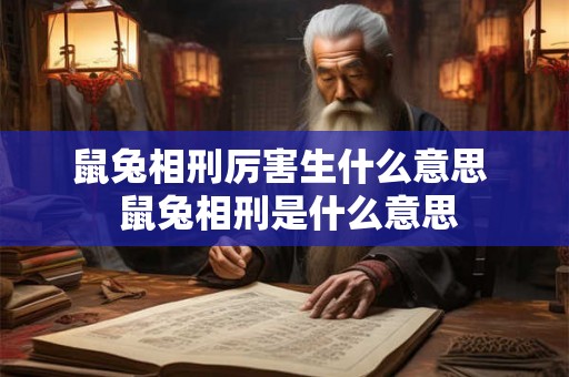 鼠兔相刑厉害生什么意思  鼠兔相刑是什么意思
