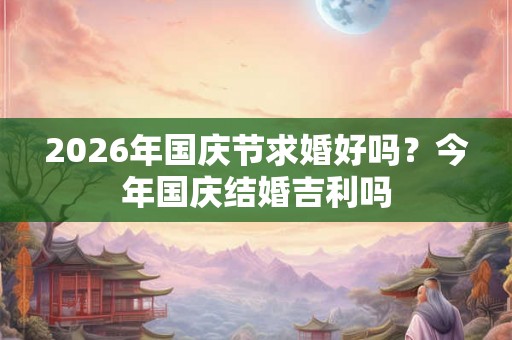 2026年国庆节求婚好吗?今年国庆结婚吉利吗 2026年国庆节求婚好吗?今年国庆结婚吉利吗