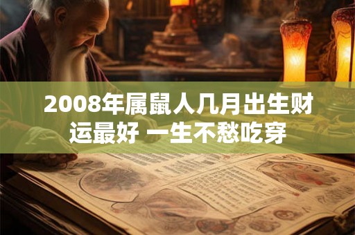 2008年属鼠人几月出生财运最好 一生不愁吃穿 2008年属鼠人几月出生财运最好 一生不愁吃穿