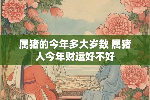 属猪的今年多大岁数 属猪人今年财运好不好 属猪的今年多大岁数 属猪人今年财运好不好