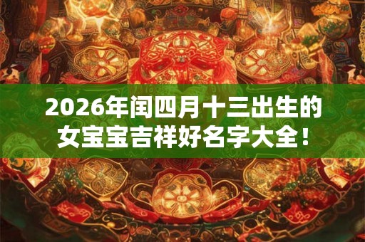 2026年闰四月十三出生的女宝宝吉祥好名字大全！