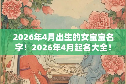 2026年4月出生的女宝宝名字！2026年4月起名大全！