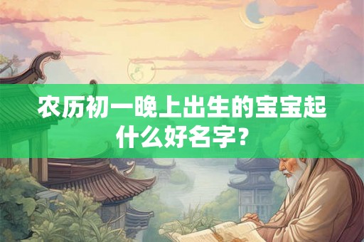农历初一晚上出生的宝宝起什么好名字？