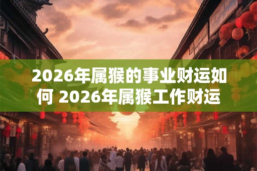 2026年属猴的事业财运如何 2026年属猴工作财运