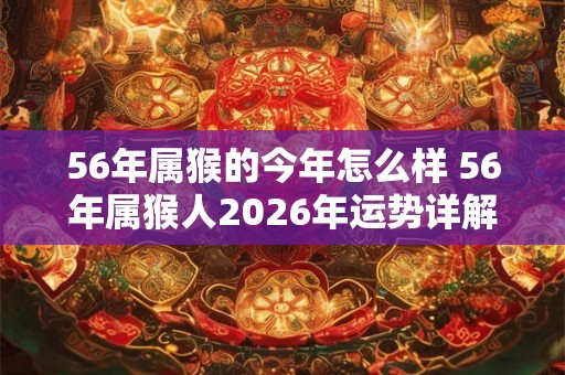 56年属猴的今年怎么样 56年属猴人2026年运势详解