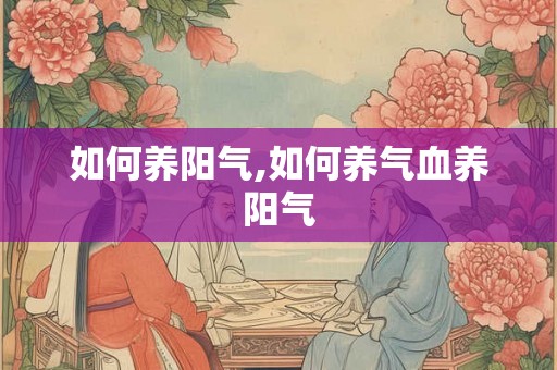 如何养阳气,如何养气血养阳气