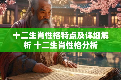 十二生肖性格特点及详细解析 十二生肖性格分析